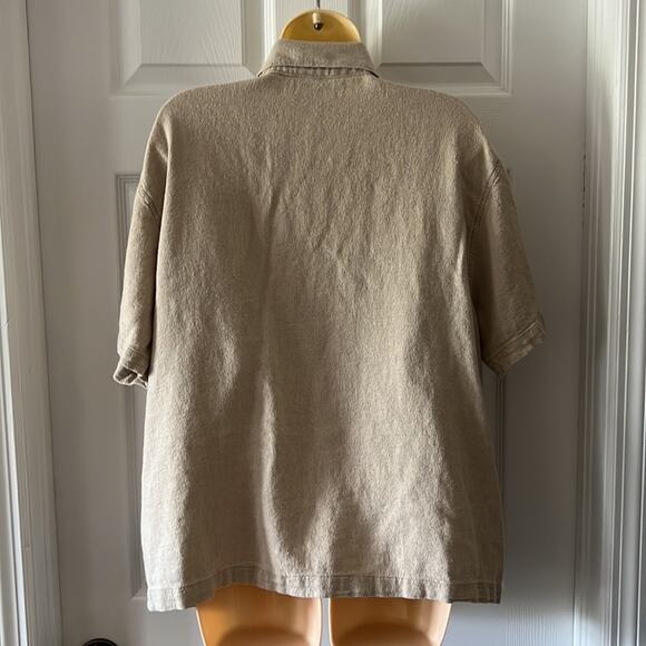Chico’s Design 3 Beige Linen Blend Blouse Woman's Size 16 - Picture 3 of 8